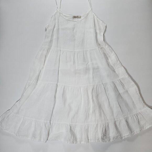 Valentina Naldi Sundress 100% Linen Womens Size S White Made in Italy Boho EUC - Picture 1 of 9